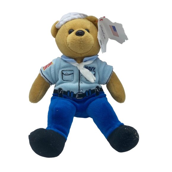Team Beans Armed Forces Navy Teddy Bear Plush Stuffed Animal Toy 8" NWT - Picture 1 of 8